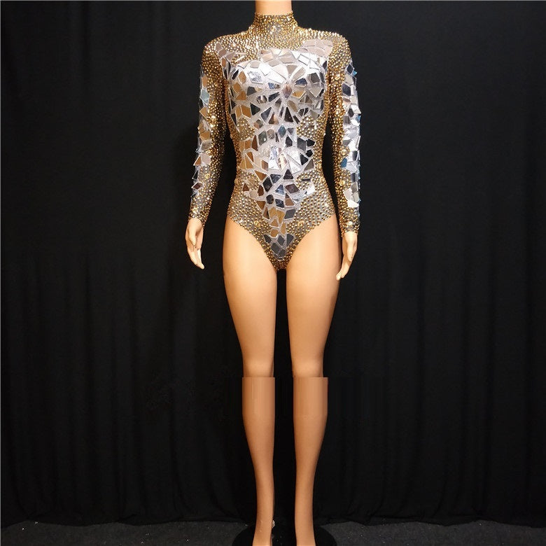 Custom Rhinestones Dress Singer Stage