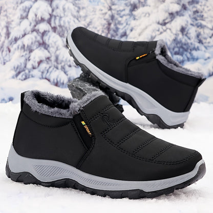 Men's Cozy & Warm Snow Boots - Slip-Resistant Ankle Booties for Hiking, Walking & Running - Plush Lined Winter Shoes with Casual/Street Style